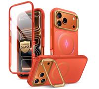 i-Blason Coque pour iPhone 18 Pro Max/iPhone 17 Pro Max [MagSafe], Corail | avec Support et Protection d'Ecran Verre Trempé [Bouton Caméra Compatible] Protection Intégrale Robuste Magnétique (Ares)