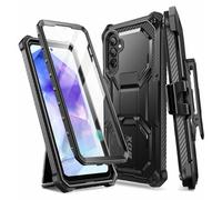 i-Blason Coque pour Samsung Galaxy A55 Intégrale avec Protecteur d'Ecran Intégré [Empreintes Digitales Compatible] Protection Antichoc pour Samsung A55 avec Support Béquille & Etui Ceinture, Noir