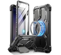 i-Blason Armorbox - Coque MagSafe pour Samsung Galaxy S24 Ultra avec Coque d'appareil Photo [Prend en Charge Le Chargeur sans Fil] Coque intégrale à 360° avec Protecteur d'écran et béquille pour S24