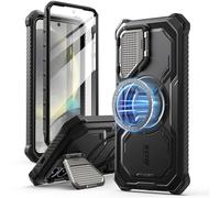 i-Blason Coque pour Samsung Galaxy S25 Plus MagSafe avec Support Couvercle Caméra & Protection d’Ecran Intégré [Protection Robuste Militaire] (Armorbox) Coque Magnétique pour S25 Plus, Noir