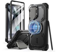 i-Blason Coque pour Samsung Galaxy S25 Ultra MagSafe avec Support Couvercle Caméra & Protection d’Ecran Intégré [Protection Robuste Militaire] (Armorbox) Coque Magnétique pour S25 Ultra, Noir