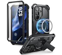 i-Blason Coque pour Samsung Galaxy S26 MagSafe avec Support Métal Réglable, Protection d’Ecran Intégré, Protection Robuste Intégrale (Armorbox) Magnétique Boîtier pour S26, Noir