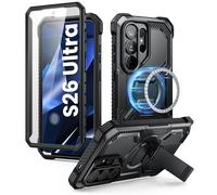 i-Blason Coque pour Samsung Galaxy S26 Ultra MagSafe avec Support Métal Réglable, Protection d’Ecran Intégré, Protection Robuste Intégrale (Armorbox) Magnétique Boîtier pour S26 Ultra, Noir