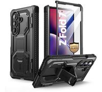 i-Blason Coque pour Samsung Galaxy Z Fold 7 avec Support Repliable [Protecteur d'Ecran Verre Trempé] [Protection Charnières] (Armorbox) Protection Intégrale Résistante Coque pour Z Fold 7, Noir