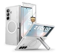 i-Blason Coque pour Samsung Galaxy Z Fold 7 [MagSafe Compatible] [Protection d'Ecran Verre Trempé] [Protection Charnières & Béquille Intégrée] Coque Magnétique Intégrale pour Z Fold 7, Transparent