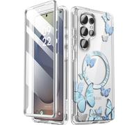 I-Blason, protection intégrale avec papillons pour Samsung S25 Ultra, collection Cosmo, Transparent