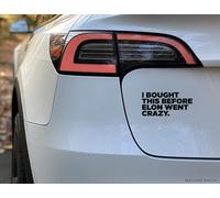 I BOUGHT THIS BEFORE ELON WENT CRAZY - Autocollant en vinyle (noir brillant)