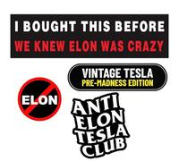 I BOUGHT THIS BEFORE ELON WENT CRAZY Sticker, 4PCS Funny Autocollant Anti Elon Musk Tesla, Vinyl Autocollant Voiture for Windows Varnish Car Sticker