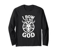 I Bow to No God! Atheist Anti Religion Pentagramme Atheism Manche Longue