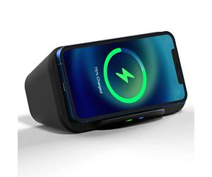 i-Box Chargeur sans Fil, Haut-Parleur Bluetooth Portable, Chargeur sans Fil Qi Rapide 10 W, Support de téléphone pour iPhone et Android, Haut-parleurs stéréo 6 W, Grande Batterie de 5 000 mAh pour