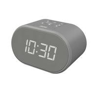 i-box Radio Reveil avec Chargeur USB et Radio FM, Horloge Digitale, Reveil Matin avec Ecran à 5 Niveaux de Luminosité, Réveil Numérique (Gris)