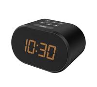 i-box Radio Reveil avec Chargeur USB et Radio FM, Horloge Digitale, Reveil Matin avec Ecran à 5 Niveaux de Luminosité, Réveil Numérique (Noir)