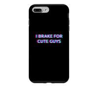 I Brake for Cute Guys Men Gay Pride LGBTQ Rainbow Humor Coque pour iPhone 7 Plus/8 Plus