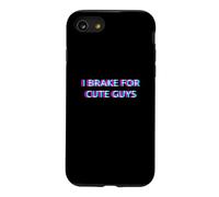 I Brake for Cute Guys Men Gay Pride LGBTQ Rainbow Humor Coque pour iPhone SE (2020) / 7/8