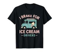 I Brake For Ice Cream Cartoon Truck Driver Design graphique T-Shirt