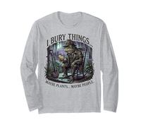 I Bury Things Frog Gardener Dark Humor Shovel Manche Longue