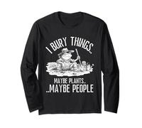 I Bury Things Maybe Plants Maybe People Funny Frog Retro Manche Longue