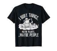 I Bury Things Maybe Plants Maybe People Funny Frog Retro T-Shirt