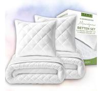 I.C.S. Julido Set de 2X couettes 4 Saisons 135x200 cm et 2X oreillers 80x80 cm, Oeko-Tex Standard 100, idéal pour Les Personnes allergiques