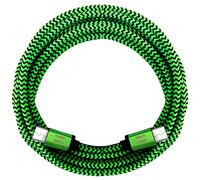 i! Câble de charge rapide USB-C vers USB-C en nylon de qualité supérieure de 1 m pour téléphone portable, tablette, smartphone - Vert