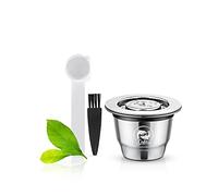 i Cafilas Acier Inoxydable Capsule Espresso Crema Café Rechargeable Réutilisable Pour Machine À Café Nepreso + 1 Cuillère + 1 Pinceau (Crema Version)