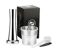 i Cafilas Capsule de café rechargeable en acier inoxydable - Capsules rechargeables réutilisables compatibles avec les machines de mesure Illy Machines Cuillères + Brosse