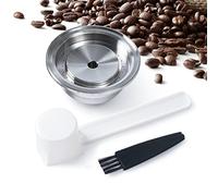 i Cafilas Capsule de café réutilisable, capsules Vertuo rechargeables, support de dosettes de café Vertuoline, joints en aluminium avec couvercle et brosse compatible avec Nespresso Vertuoline GCA1 Delonghi ENV135S
