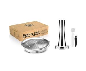 i Cafilas Capsules de café rechargeables en acier inoxydable à remplir compatibles avec Philips Senseo, Capsules de recharge réutilisables pour machines Philips Senseo (capsule de café + Tamper)