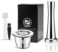 i Cafilas Capsules Nespresso Reutilisables inox Réutilisables de café Rechargeables Pour Machine À Café Nespresso dosette (1 PACK,1 Tamper)