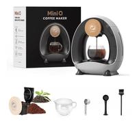 i Cafilas Elektrische Kaffeemaschine Mini Kaffeebrüher für gehalten Kaffee,Americano 2-en-1 Mini One Cup Coffeebrüher/Teabrewer, 120-240 ml (Gris argent)