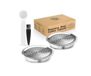 i Cafilas Lot de 2 capsules de café rechargeables en acier inoxydable - Compatibles avec Philips Senseo - Pour machines Philips Senseo