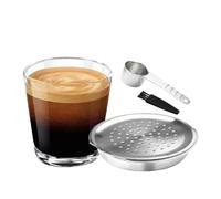 i Cafilas Lot de capsules de café rechargeables en acier inoxydable Compatibles avec Philips Sen seo Pour machines Philips Sen seo (1 capsule + 1 cuillère en acier inoxydable)