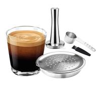 i Cafilas Lot de capsules de café rechargeables en acier inoxydable Compatibles avec Philips Sen seo Pour machines Philips Sen seo (1 capsules + 1 marteau presseur + 1 cuillère en acier inoxydable)