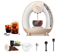i Cafilas Mini Machine à Café Électrique, Cafetière 2-en-1 pour Café Moulu et Thé, Chauffage Rapide 20 s, Café Prêt en 2 min, Compacte pour Petit Espace, Champagne