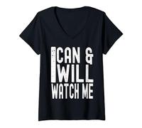 I Can And I Will Watch Me Affirmation positive T-Shirt avec Col en V