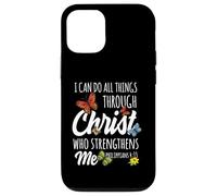 I Can Do All Things Through Christ Buttefly Art Religious Coque pour iPhone 12/12 Pro