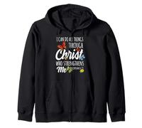 I Can Do All Things Through Christ Buttefly Art Religious Sweat à Capuche