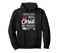 I Can Do All Things Through Christ Buttefly Art Religious Sweat à Capuche