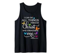 I Can Do All Things Through Christ Butterfly Art - Religieux Débardeur