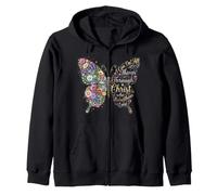 I Can Do All Things Through Christ Floral Butterfly Faith Sweat à Capuche