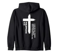 I Can Do All Things Through Christ Impression arrière Uniquement chrétienne Sweat à Capuche