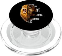 I Can Do All Things Through Christ Lion of Juda Religiious PopSockets PopGrip pour MagSafe