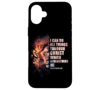 I Can Do All Things Through Christ - Philippians 4:13 Lion Coque pour iPhone 16 Plus