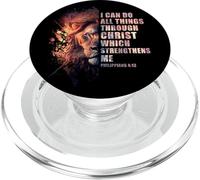 I Can Do All Things Through Christ - Philippians 4:13 Lion PopSockets PopGrip pour MagSafe