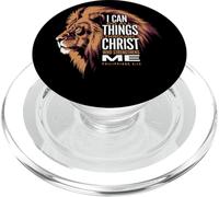 I Can Do All Things Through Christ Philippiens 4 13 Foi Lion PopSockets PopGrip pour MagSafe