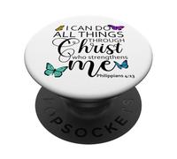 I Can Do All Things Through Christ Sign Philippians 4 13 God PopSockets PopGrip Adhésif