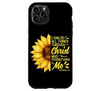 I Can Do All Things Through Christ Tournesol Verse de la Bible Coque pour iPhone 11 Pro