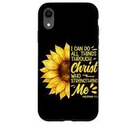 I Can Do All Things Through Christ Tournesol Verse de la Bible Coque pour iPhone XR