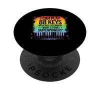 I Can Play 88 Touches Piano Jazz Musique Clavier Player Compositeur PopSockets PopGrip Adhésif