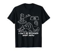 I Can't Be Bothered Right Meow Boys Funny Lazy Cat Stuff T-Shirt